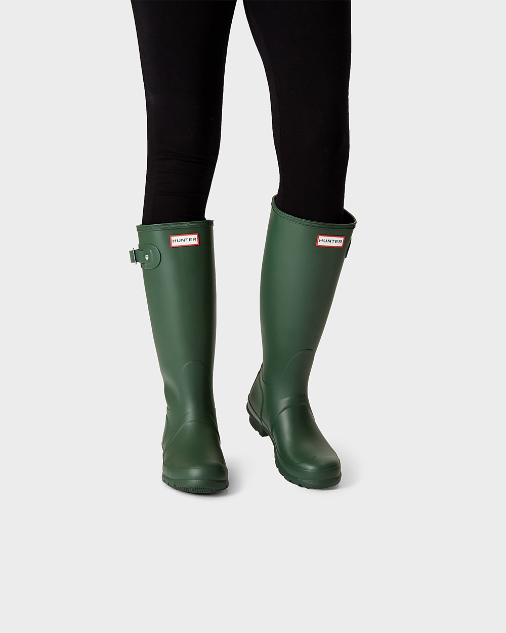 Womens Hunter Tall Rain Boots Green - Original - 5679213-TS